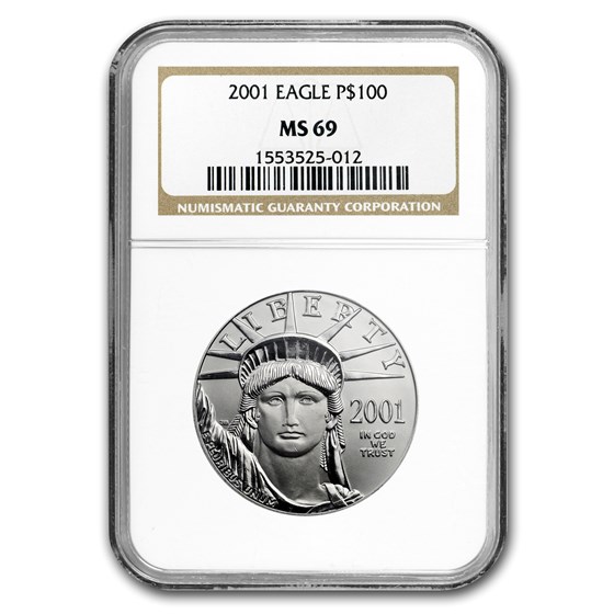 2001 1 oz American Platinum Eagle MS-69 NGC 2001 1 oz American Platinum Eagle MS-69 NGC