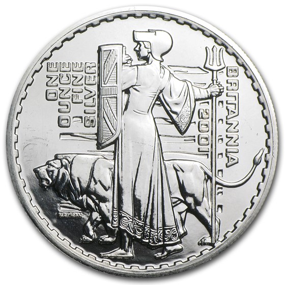 2001 1 oz Silver Britannia (Abrasions) 2001 1 oz Silver Britannia (Abrasions)