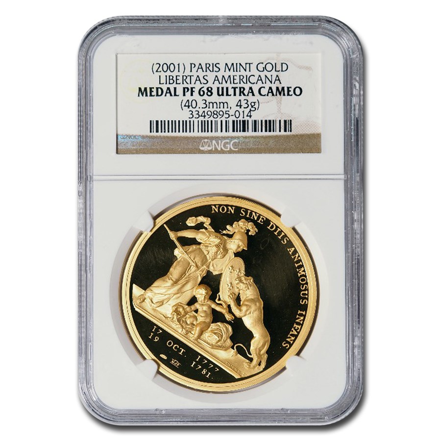 2001 (1781) France Gold Libertas Americana Medal PF-68 UCAM NGC
