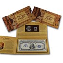 2001 American Buffalo $1 Silver Commem Coin & Currency Set