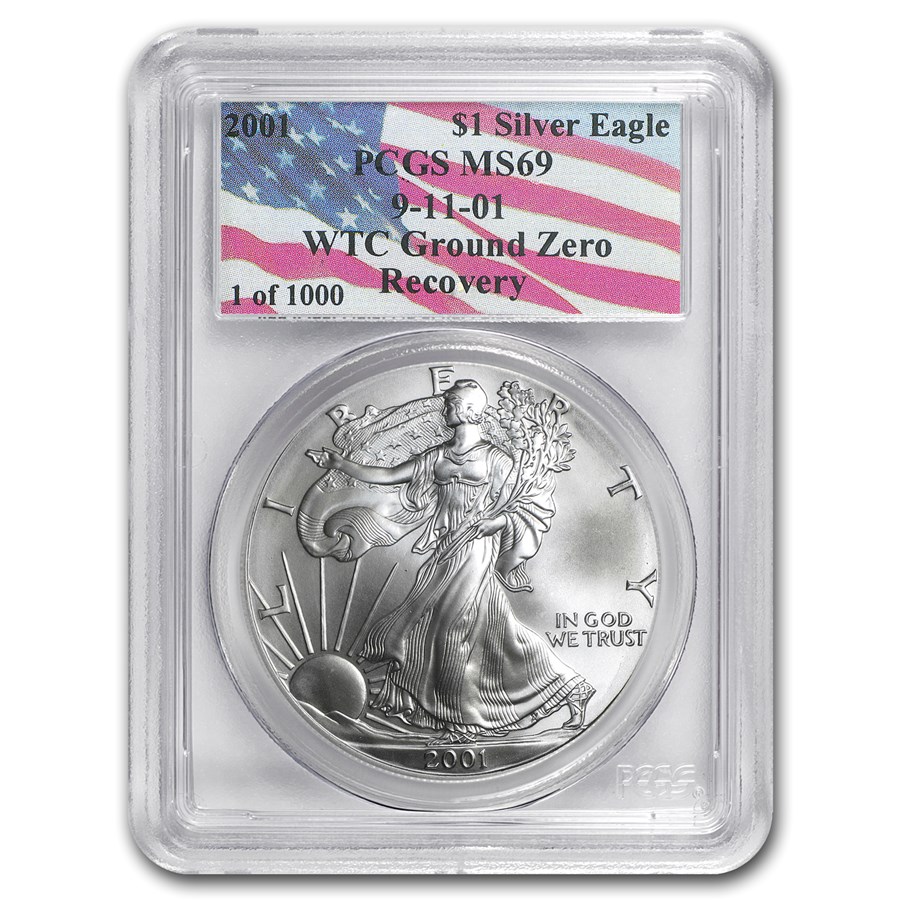 2001 American Silver Eagle MS-69 PCGS (World Trade Center)
