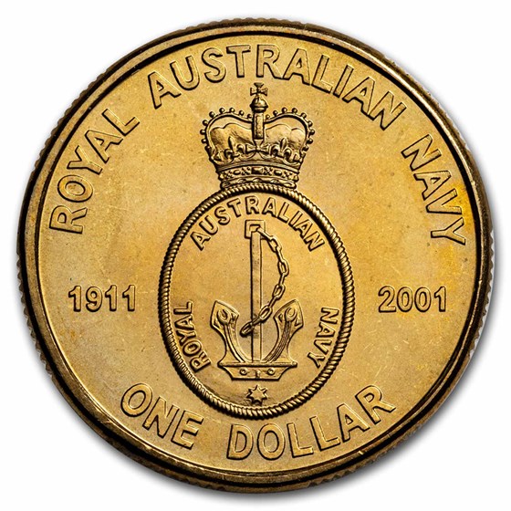 2001 Australia $1.00 90th Anniversary Navy BU 2001 Australia $1.00 90th Anniversary Navy BU