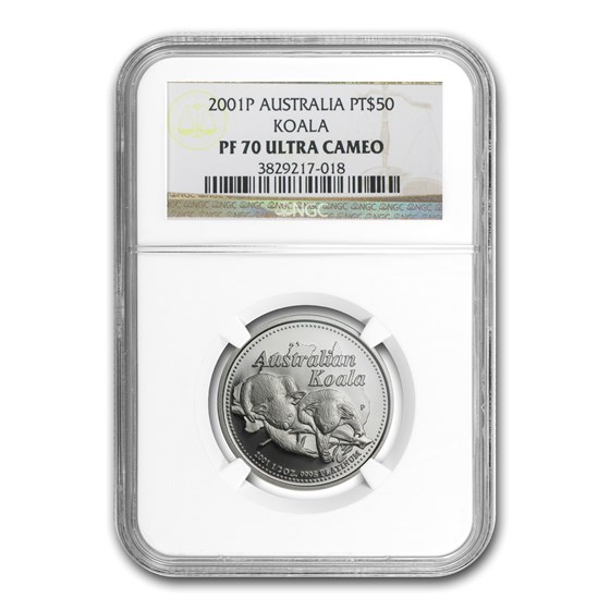 2001 Australia 1/2 oz Proof Platinum Koala PF-70 NGC 2001 Australia 1/2 oz Proof Platinum Koala PF-70 NGC