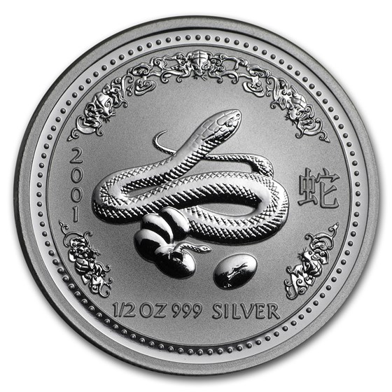 2001 Australia 1/2 oz Silver Year of the Snake BU (Series I) 2001 Australia 1/2 oz Silver Year of the Snake BU (Series I)