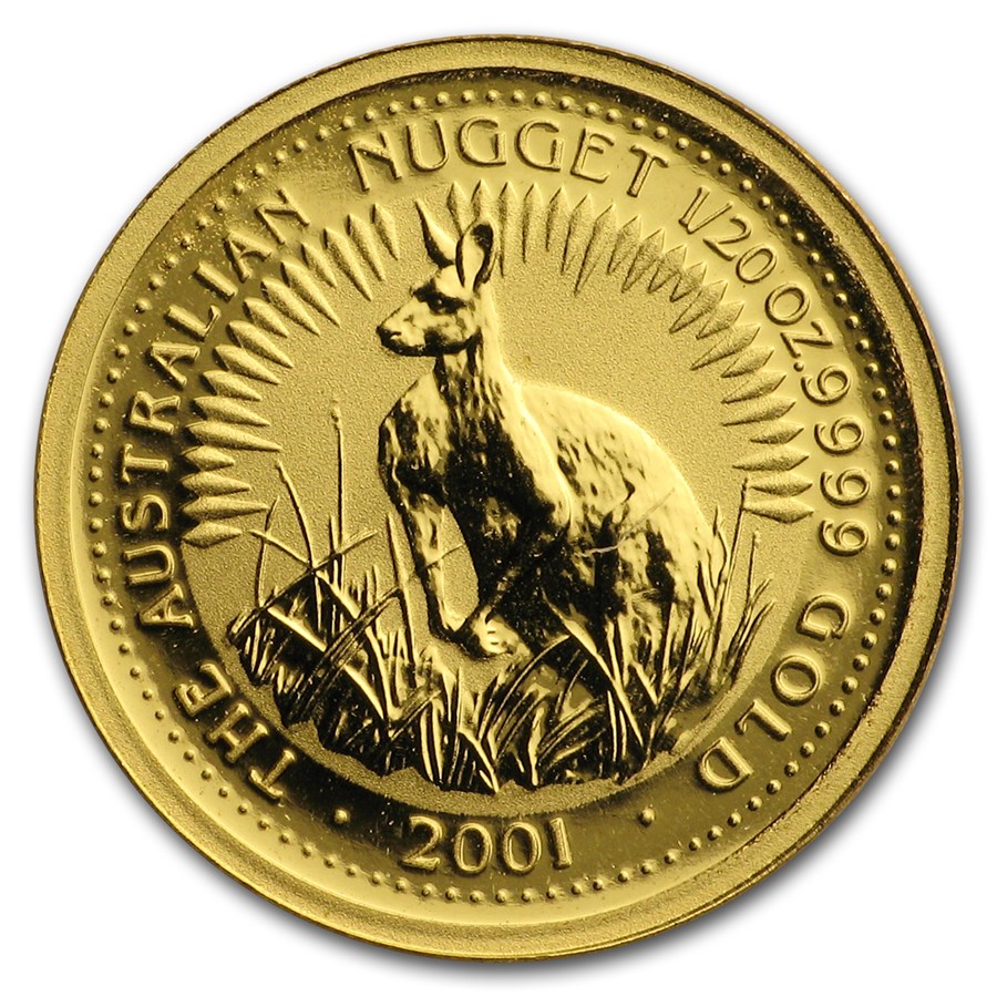2001 Australia 1/20 oz Gold Nugget