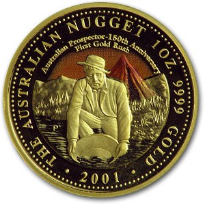 2001 Australia 1 oz Proof Gold Nugget (150th Anniversary) 2001 Australia 1 oz Proof Gold Nugget (150th Anniversary)