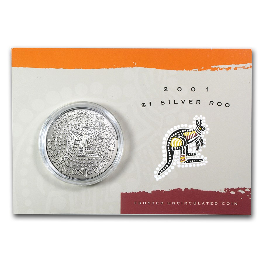2001 Australia 1 oz Silver Kangaroo (In Display Card)
