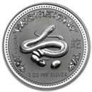 2001 Australia 1 oz Silver Year of the Snake (Abrasions)