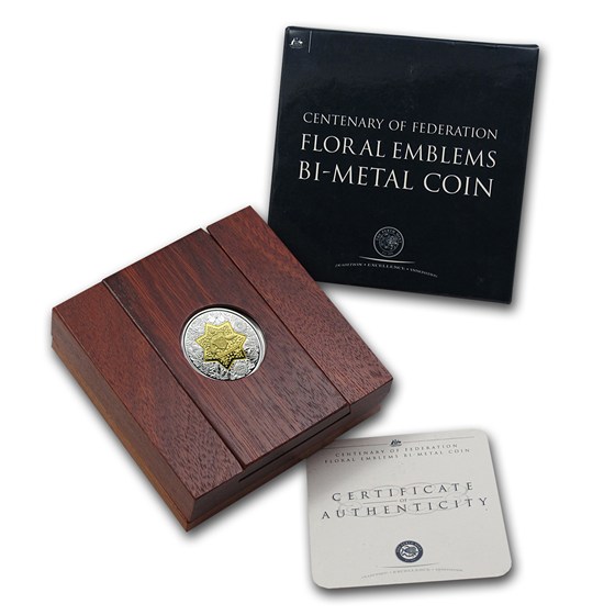 Buy 2001 Australia Bi-Metal 21st Century Floral Emblem Coin | APMEX