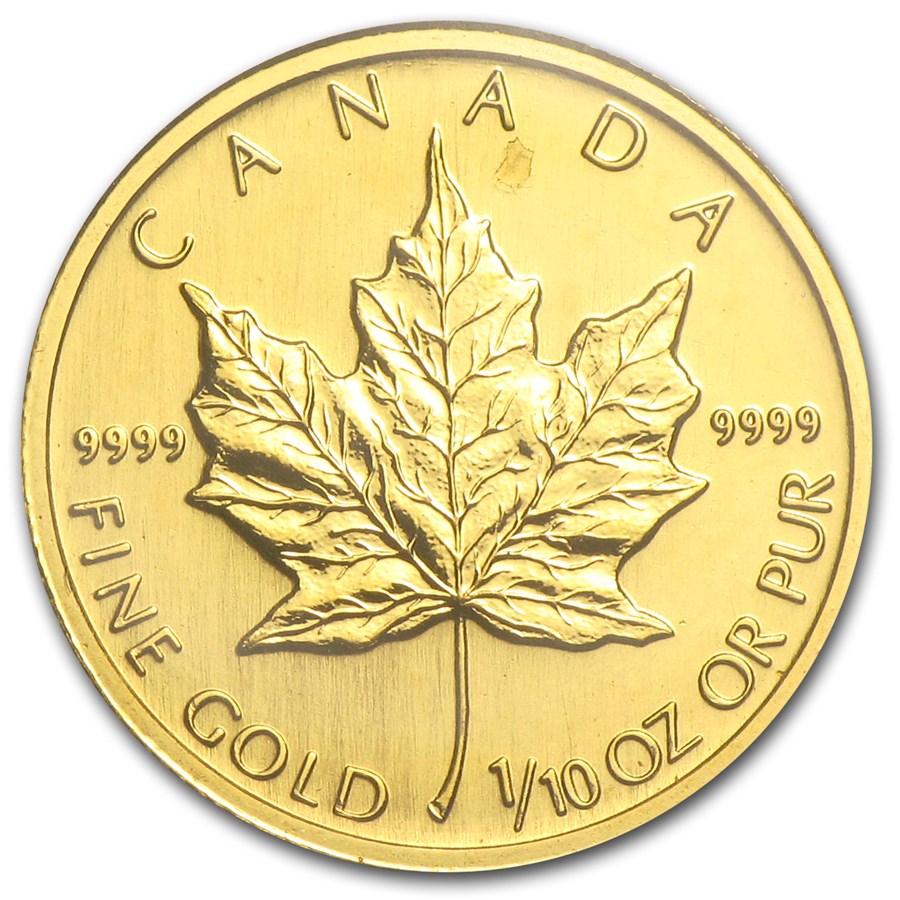 2001 Canada 1/10 oz Gold Maple Leaf BU