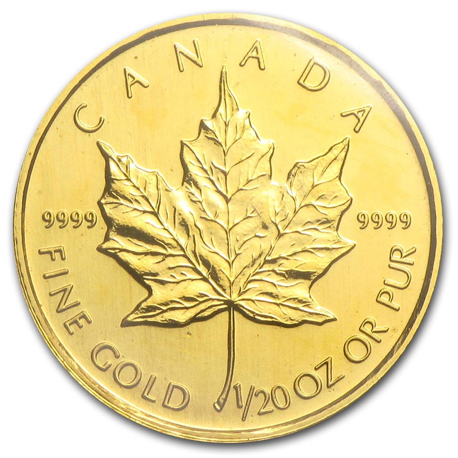 2001 Canada 1/20 oz Gold Maple Leaf BU