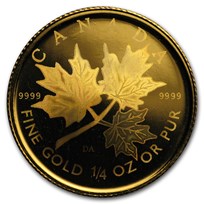 2001 Canada 1/4 oz Gold Maple Leaf BU (Hologram)