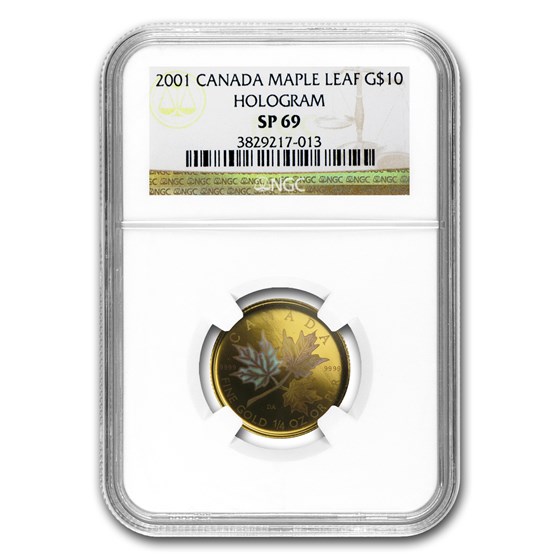 2001 Canada 1/4 oz Gold Maple Leaf SP-69 NGC (Hologram) 2001 Canada 1/4 oz Gold Maple Leaf SP-69 NGC (Hologram)