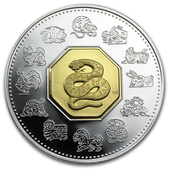 2001 Canada 1 oz Silver Year of the Snake Proof 2001 Canada 1 oz Silver Year of the Snake Proof