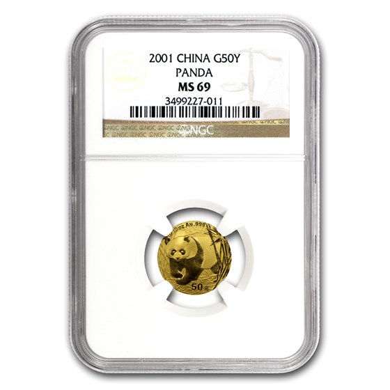 2001 China 1/10 oz Gold Panda MS-69 NGC 2001 China 1/10 oz Gold Panda MS-69 NGC
