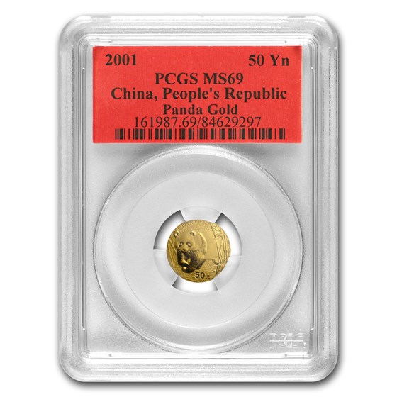 2001 China 1/10 oz Gold Panda MS-69 PCGS 2001 China 1/10 oz Gold Panda MS-69 PCGS
