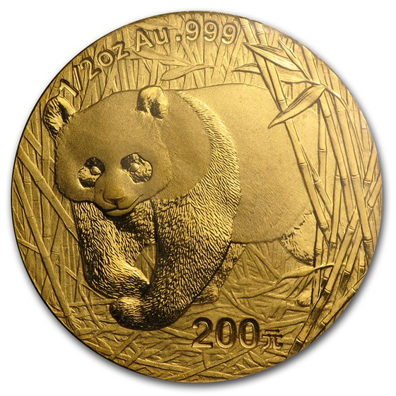 2001 China 1/2 oz Gold Panda BU (Sealed) 2001 China 1/2 oz Gold Panda BU (Sealed)