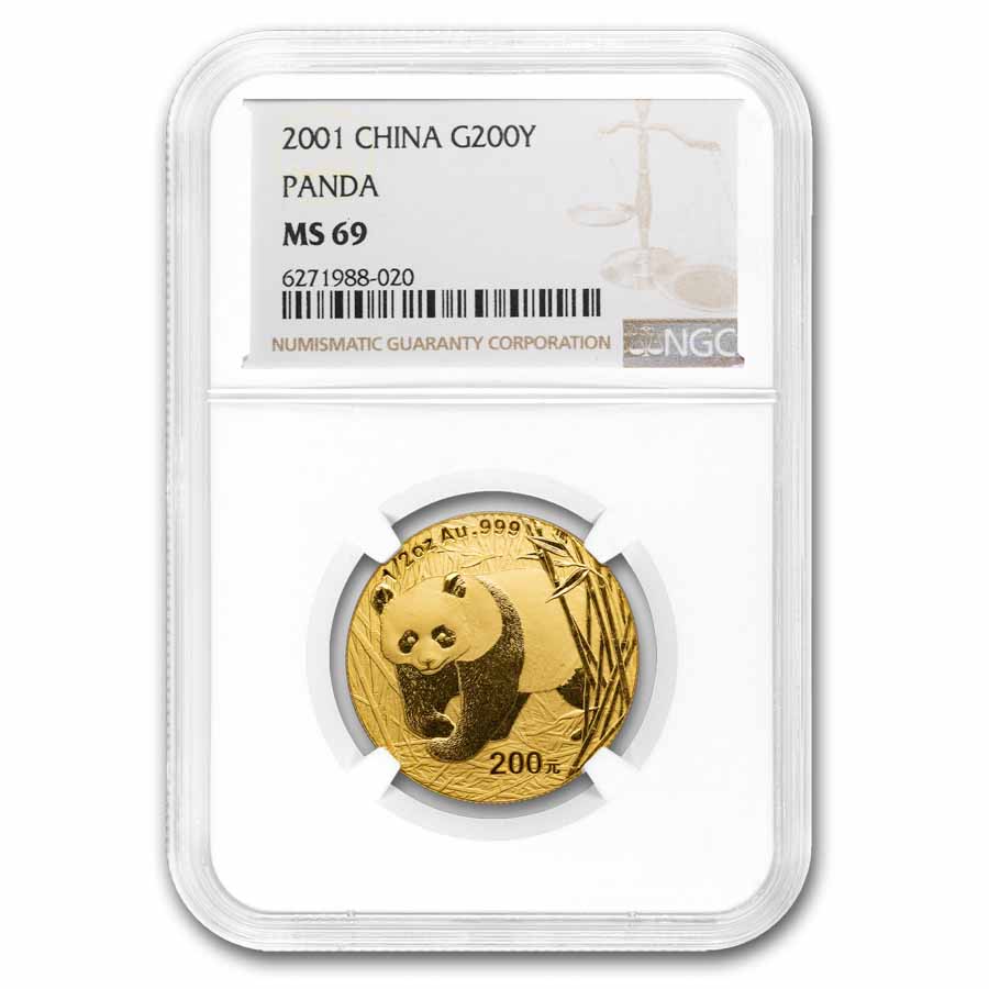 NGC Panda - Gold 中国 MS69 China MS-69 Ounce Chinese MS70 PCGS 1⁄2