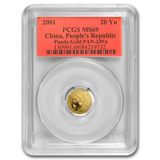 2001 China 1/20 oz Gold Panda MS-69 PCGS 2001 China 1/20 oz Gold Panda MS-69 PCGS