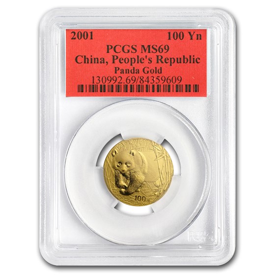 2001 China 1/4 oz Gold Panda MS-69 PCGS 2001 China 1/4 oz Gold Panda MS-69 PCGS