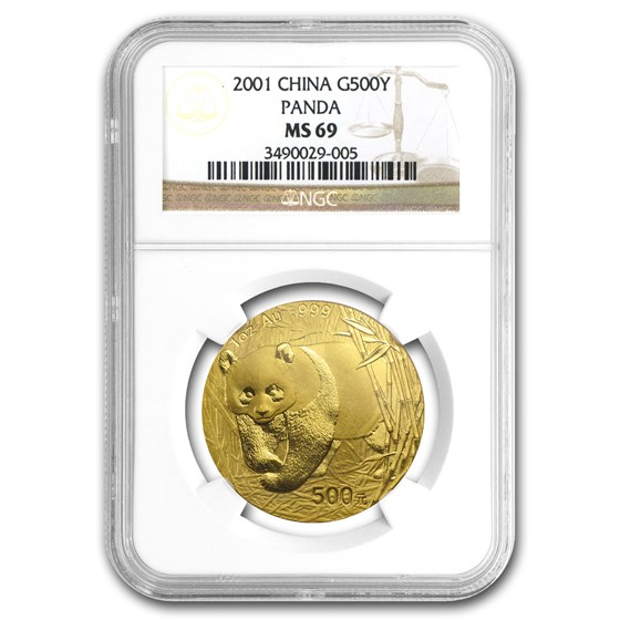 2001 China 1 oz Gold Panda MS-69 NGC 2001 China 1 oz Gold Panda MS-69 NGC
