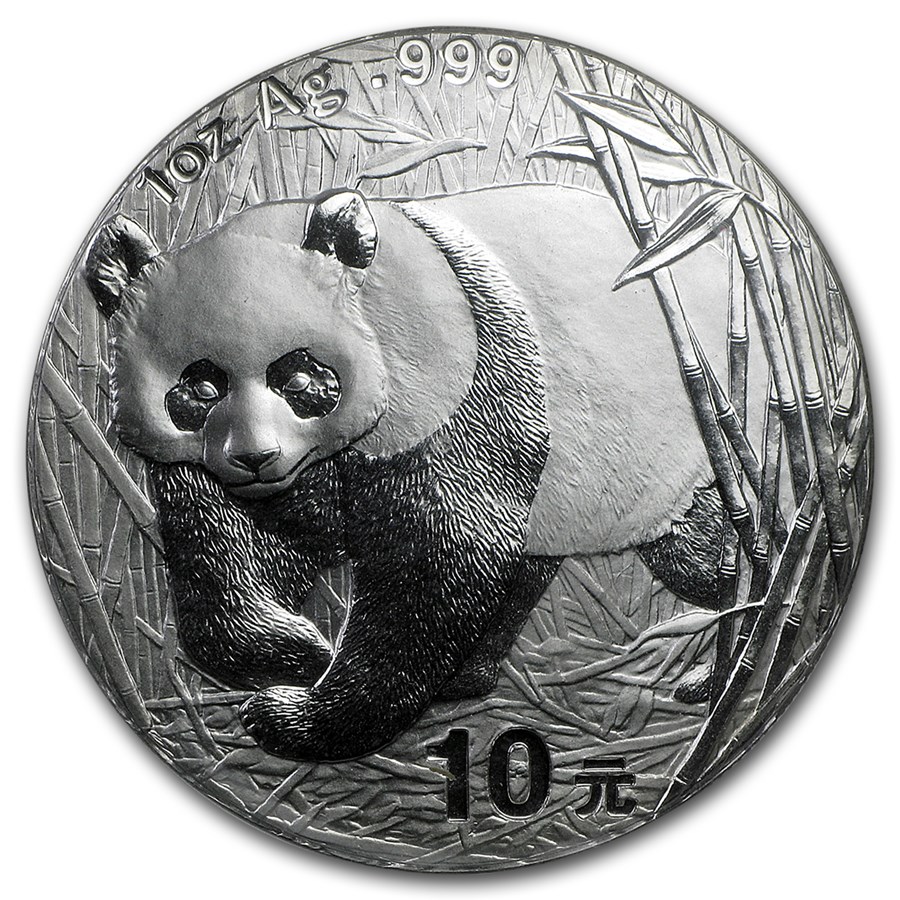 2001 China 1 oz Silver Panda BU (Sealed)