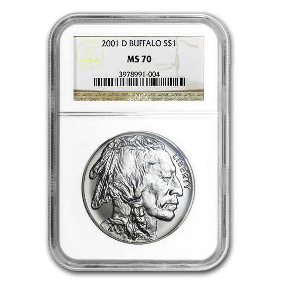 2001-D Buffalo $1 Silver Commem MS-70 NGC 2001-D Buffalo $1 Silver Commem MS-70 NGC