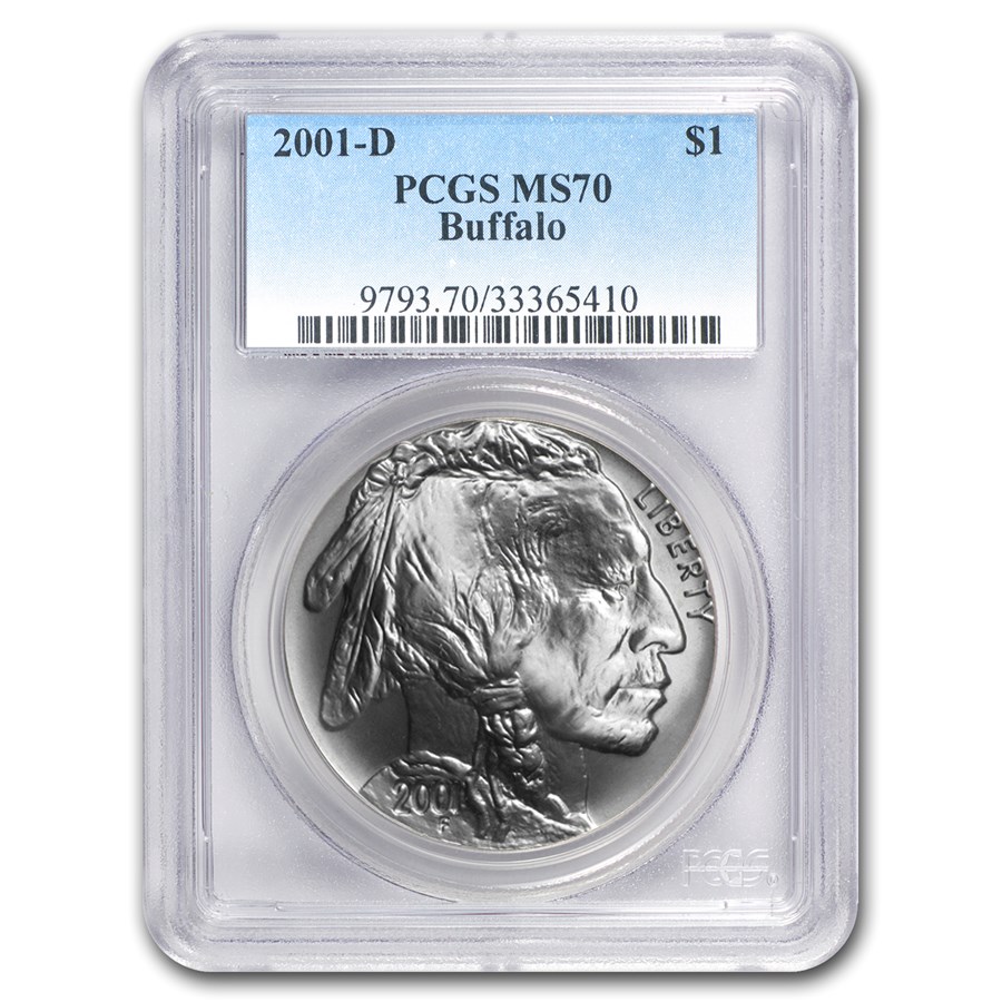 2001-D Buffalo $1 Silver Commem MS-70 PCGS