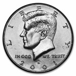 2001-D Kennedy Half Dollar 20-Coin Mint Wrapped Roll BU