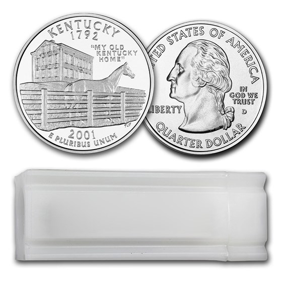 2001-D Kentucky Statehood Quarter 40-Coin Roll BU 2001-D Kentucky Statehood Quarter 40-Coin Roll BU