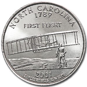 2001-D North Carolina State Quarter BU