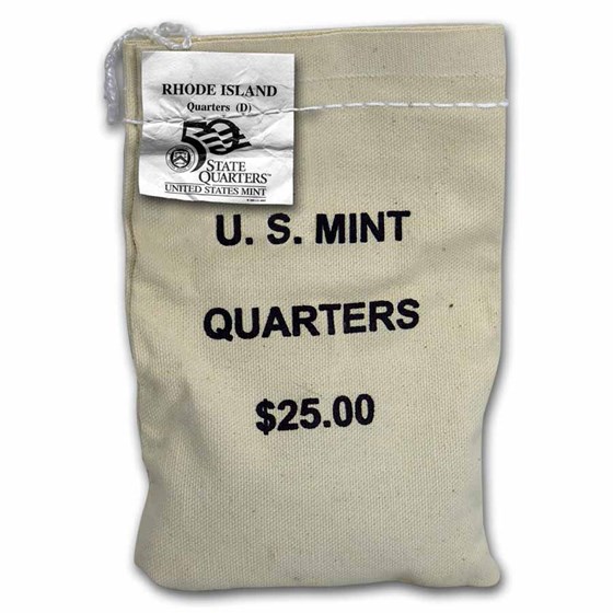 2001-D Rhode Island Statehood Quarter $25 Sealed Mint Bag BU 2001-D Rhode Island Statehood Quarter $25 Sealed Mint Bag BU