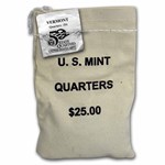 2001-D Vermont Statehood Quarter $25 Sealed Mint Bag BU