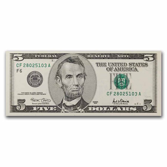2001 (F-Atlanta) $5 FRN CCU (Fr#1988-F) 2001 (F-Atlanta) $5 FRN CCU (Fr#1988-F)