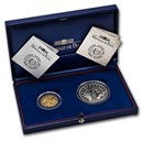 2001 France 2-Coin Gold & Silver Euro Conversion Proof Set