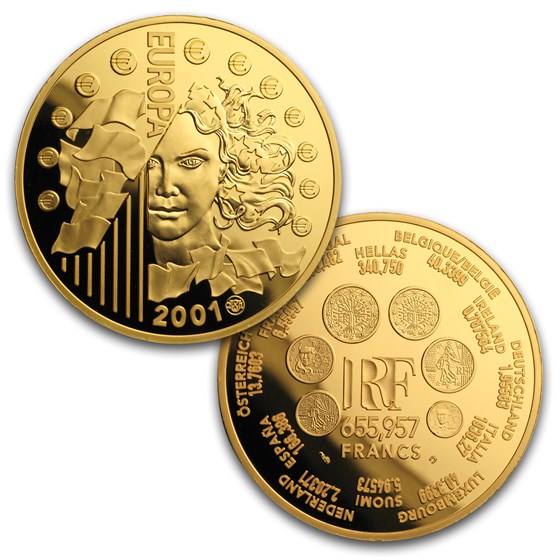 Buy 2001 France Gold Silver Euro Conversion Coins Proof Set APMEX