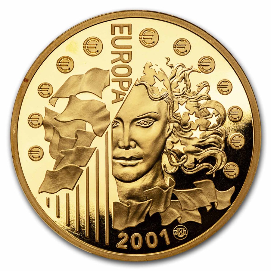 2001 France Proof Gold €100 Europa (Last Conversion Coin)