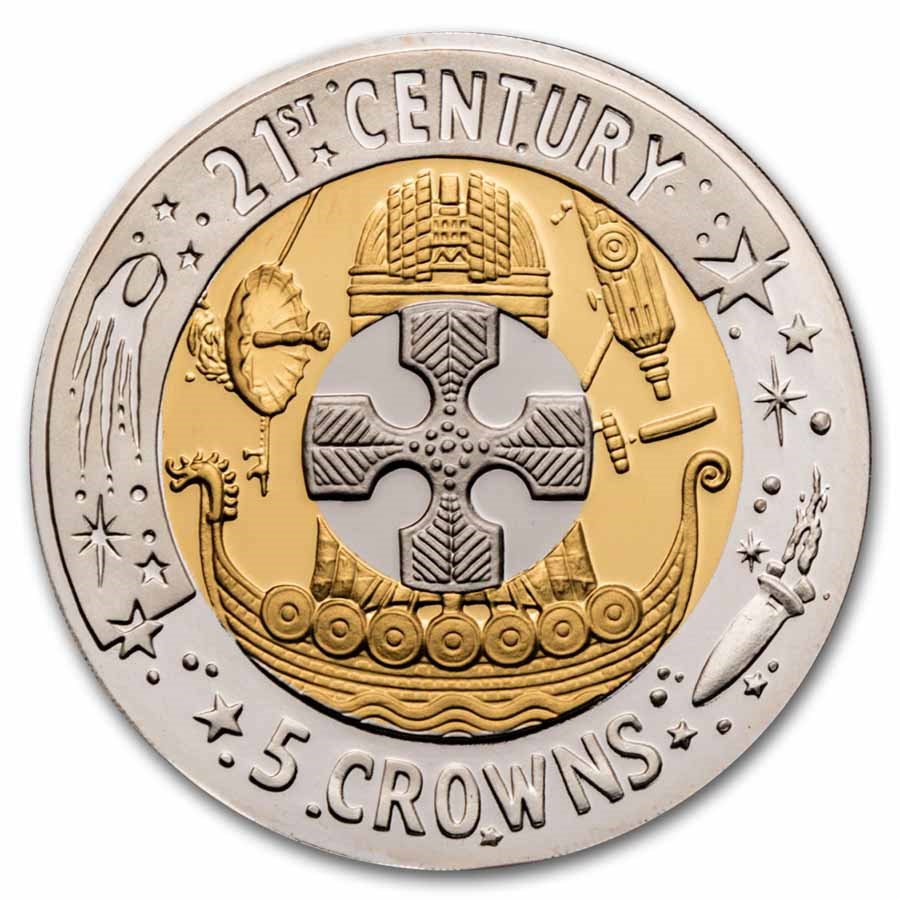 2001 Gibraltar Proof Tri-Metal 5 Crown (No COA)