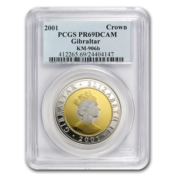 2001 Gibraltar Proof Tri-Metal Crown PR-69 PCGS 2001 Gibraltar Proof Tri-Metal Crown PR-69 PCGS