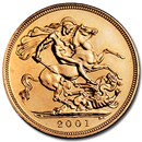 2001 Great Britain Gold Sovereign BU