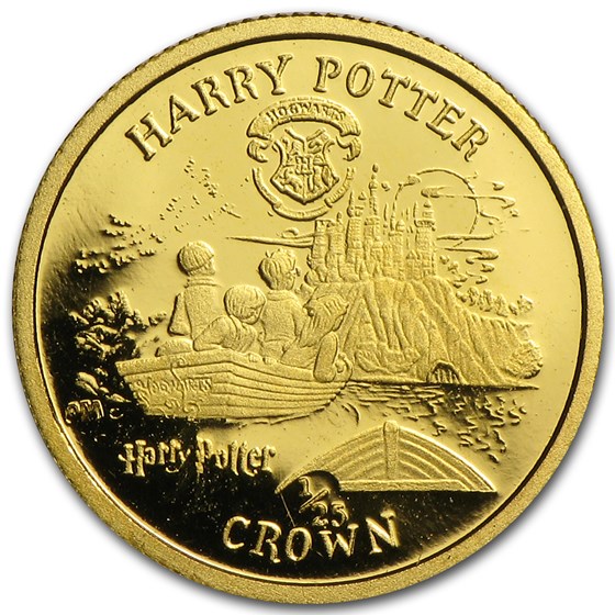 2001 Isle of Man 1/25 Crown Proof Gold Harry Potter