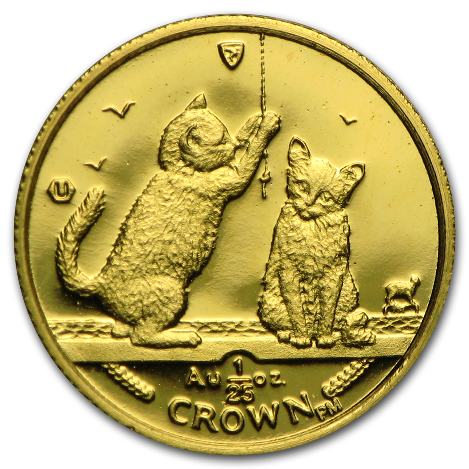 Buy 2001 Isle of Man 1/25 oz Gold Somali Kittens Cat BU | APMEX