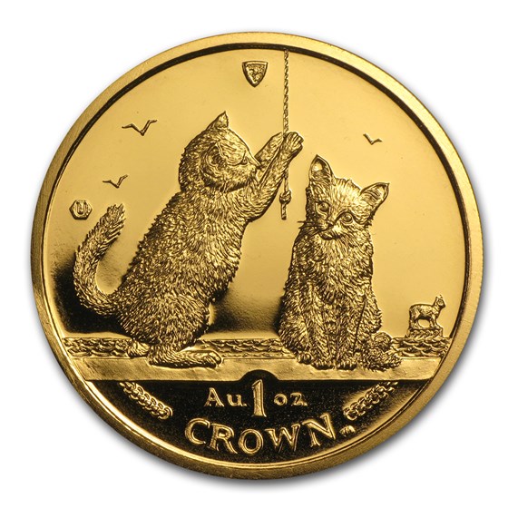 2001 Isle of Man 1 oz Gold Somali Kittens BU 2001 Isle of Man 1 oz Gold Somali Kittens BU