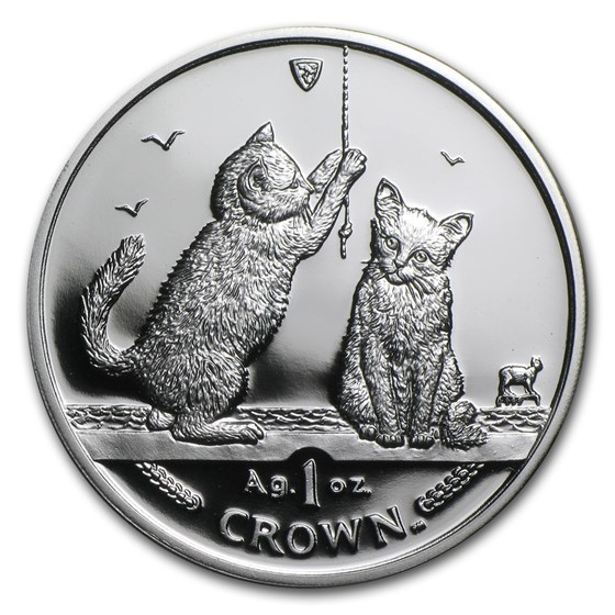 2001 Isle of Man 1 oz Silver Somali Kittens Proof 2001 Isle of Man 1 oz Silver Somali Kittens Proof