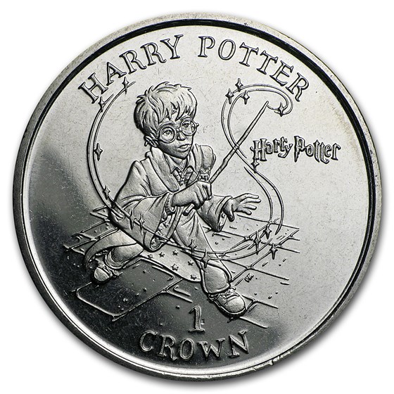 2001 Isle of Man Cupro-Nickel 1 Crown Harry Casting a Spell 2001 Isle of Man Cupro-Nickel 1 Crown Harry Casting a Spell