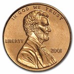 2001 Lincoln Cent 50-Coin Roll BU