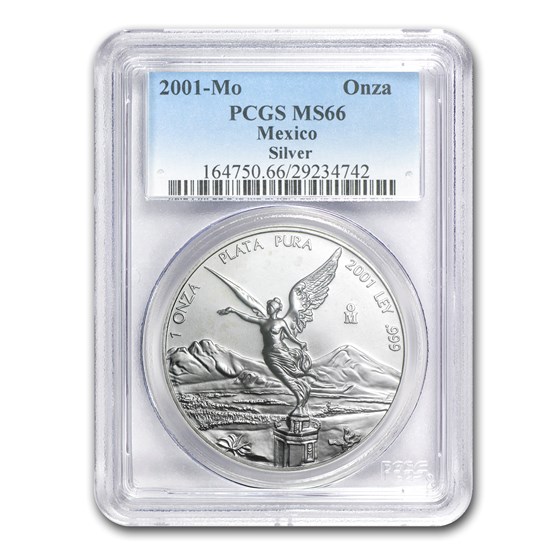 2001 Mexico 1 oz Silver Libertad MS-66 PCGS 2001 Mexico 1 oz Silver Libertad MS-66 PCGS