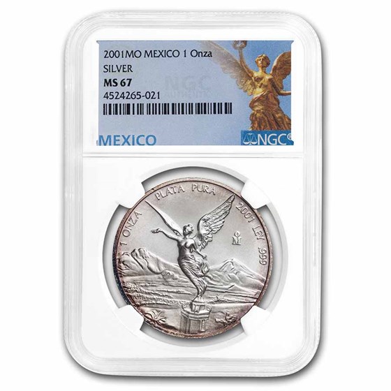 2001 Mexico 1 oz Silver Libertad MS-67 NGC 2001 Mexico 1 oz Silver Libertad MS-67 NGC
