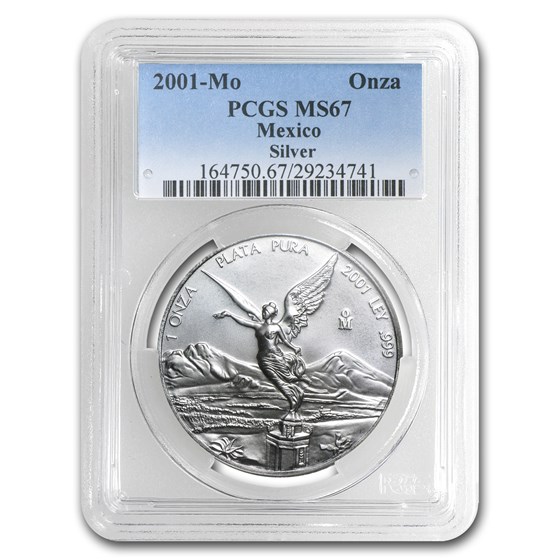 2001 Mexico 1 oz Silver Libertad MS-67 PCGS 2001 Mexico 1 oz Silver Libertad MS-67 PCGS