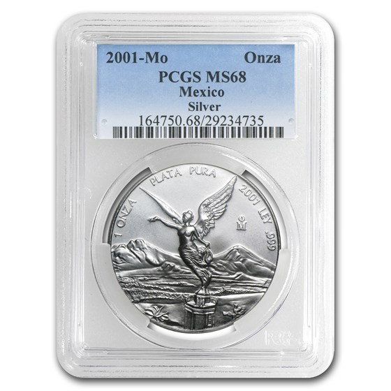 2001 Mexico 1 oz Silver Libertad MS-68 PCGS 2001 Mexico 1 oz Silver Libertad MS-68 PCGS